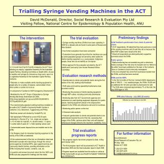 Trialling Syringe Vending Machines in the ACT