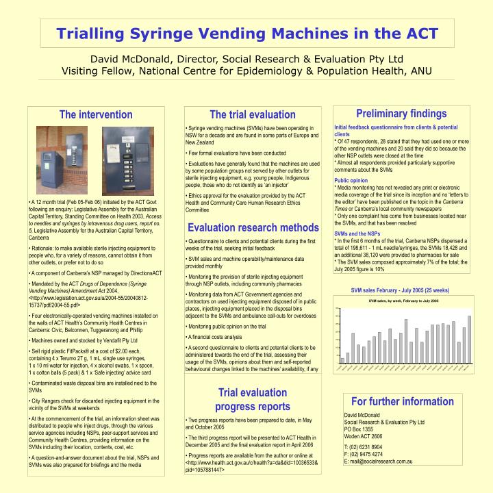 trialling syringe vending machines in the act
