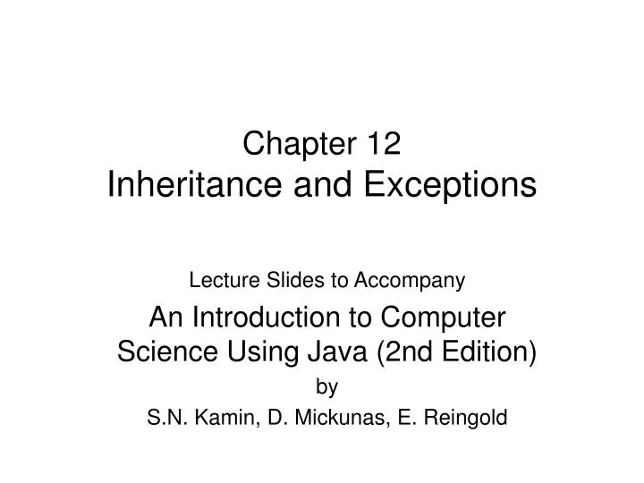 Exceptions and Inheritance