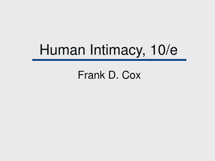 human intimacy 10 e