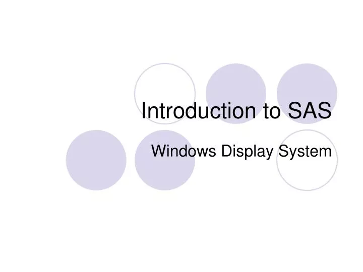 introduction to sas