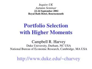 Portfolio Selection with Higher Moments