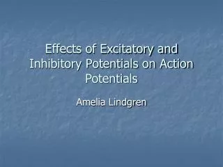 Effects of Excitatory and Inhibitory Potentials on Action Potentials