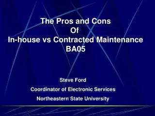 The Pros and Cons Of In-house vs Contracted Maintenance BA05