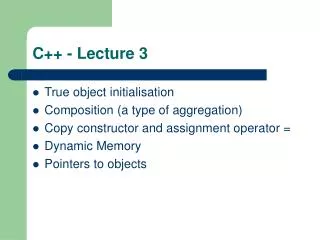 C++ - Lecture 3