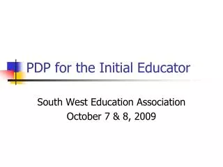 PDP for the Initial Educator