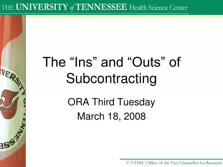 the ins and outs of subcontracting