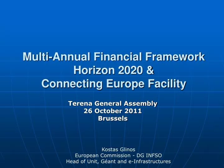 multi annual financial framework horizon 2020 connecting europe facility