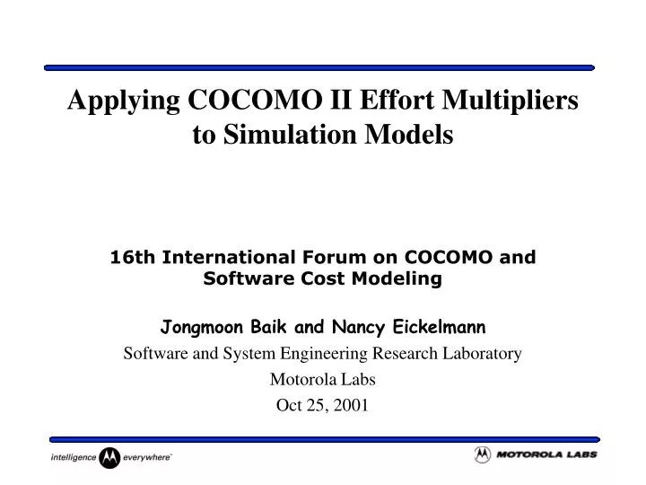 applying cocomo ii effort multipliers to simulation models