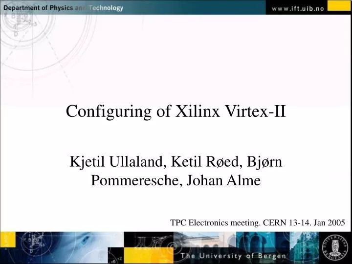 configuring of xilinx virtex ii