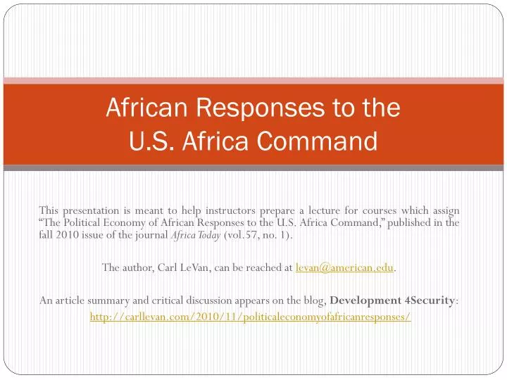 african responses to the u s africa command