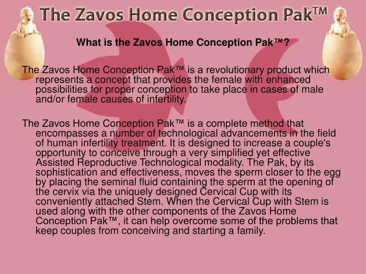 what is the zavos home conception pak