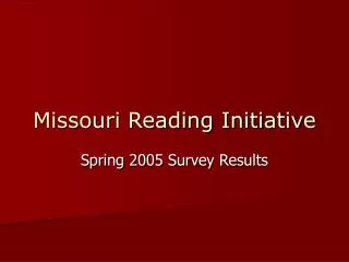 Missouri Reading Initiative