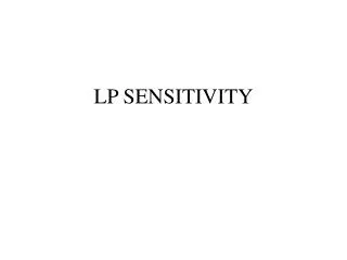 LP SENSITIVITY