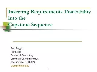 Inserting Requirements Traceability into the Capstone Sequence