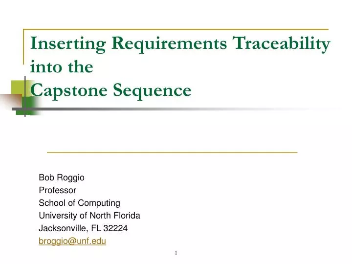inserting requirements traceability into the capstone sequence