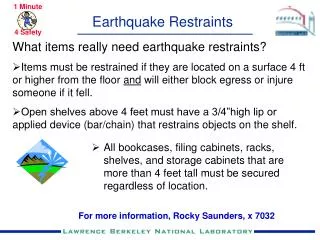 Earthquake Restraints