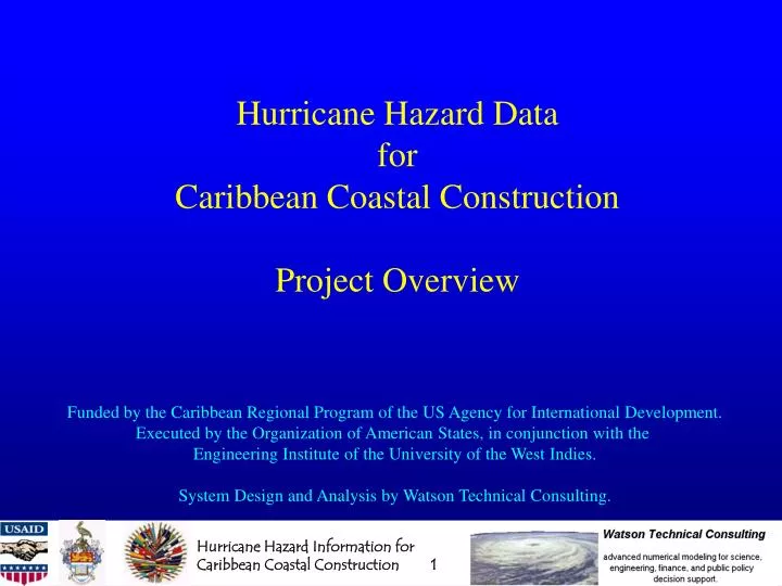 hurricane hazard data for caribbean coastal construction project overview