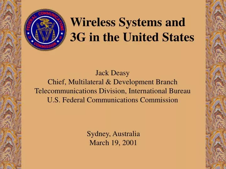 wireless systems and 3g in the united states