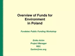 Overview of Funds for Environment in Poland