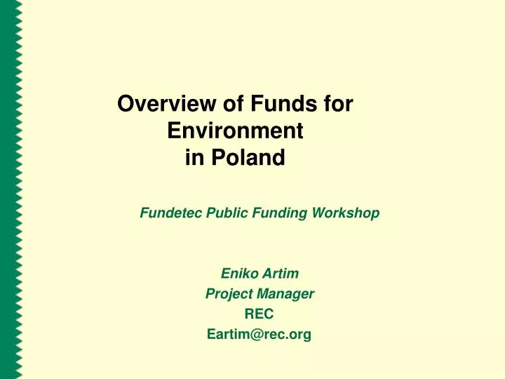overview of funds for environment in poland