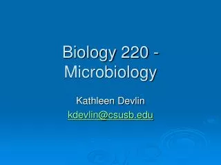 Biology 220 - Microbiology