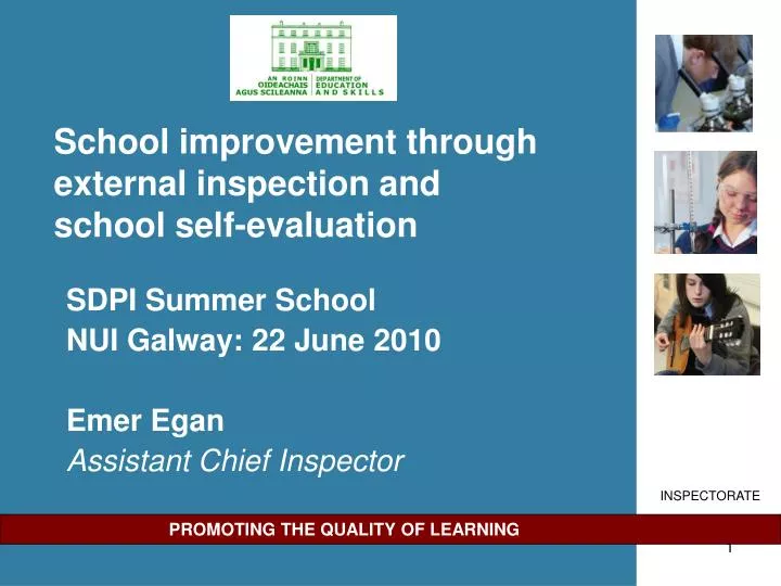 school improvement through external inspection and school self evaluation
