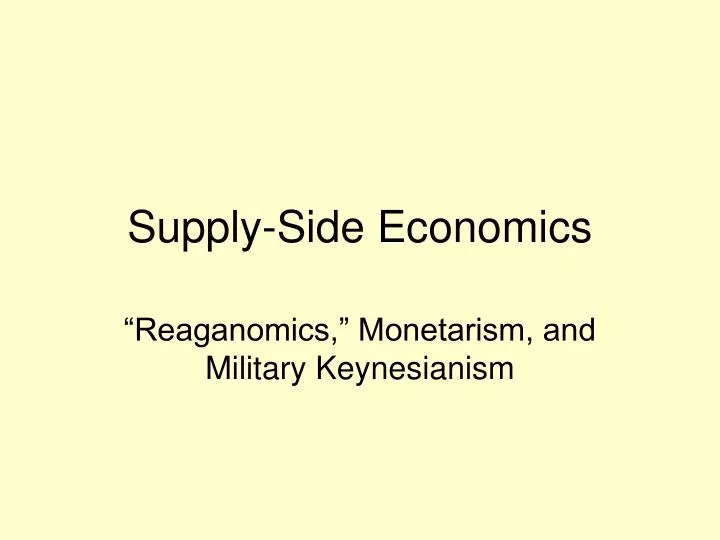 supply side economics