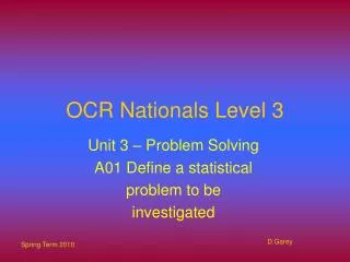 OCR Nationals Level 3