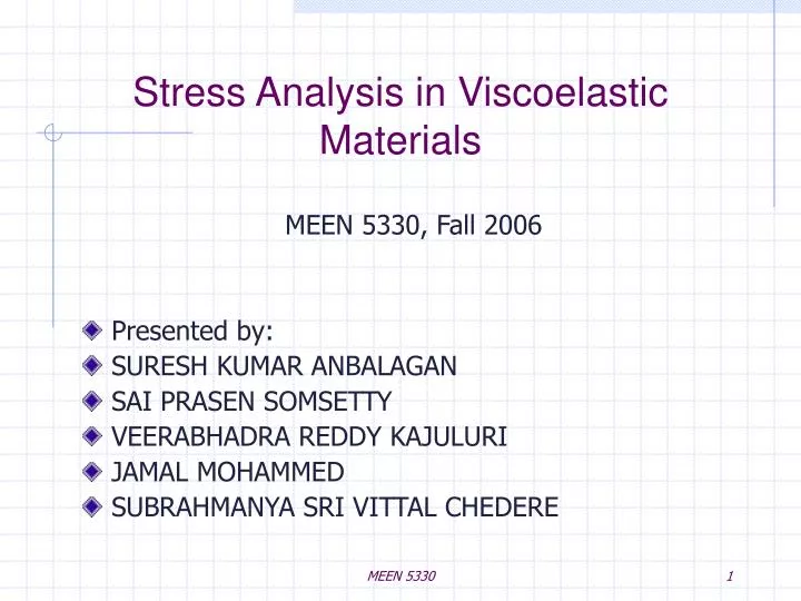stress analysis in viscoelastic materials