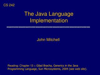The Java Language Implementation