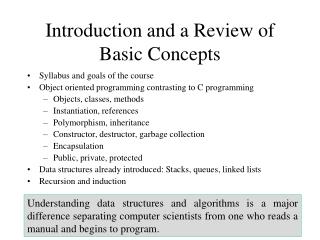 Introduction and a Review of Basic Concepts