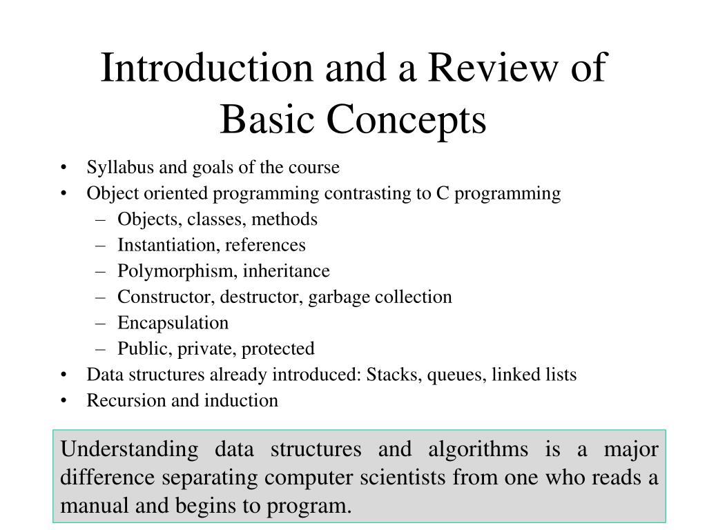 PPT - Introduction and a Review of Basic Concepts PowerPoint ...
