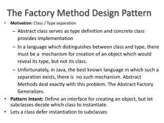 The Factory Method Design Pattern