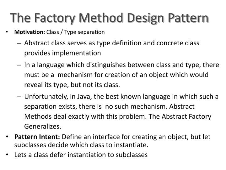 the factory method design pattern