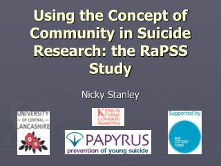 Using the Concept of Community in Suicide Research: the RaPSS Study
