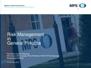 Risk Management in General Practice