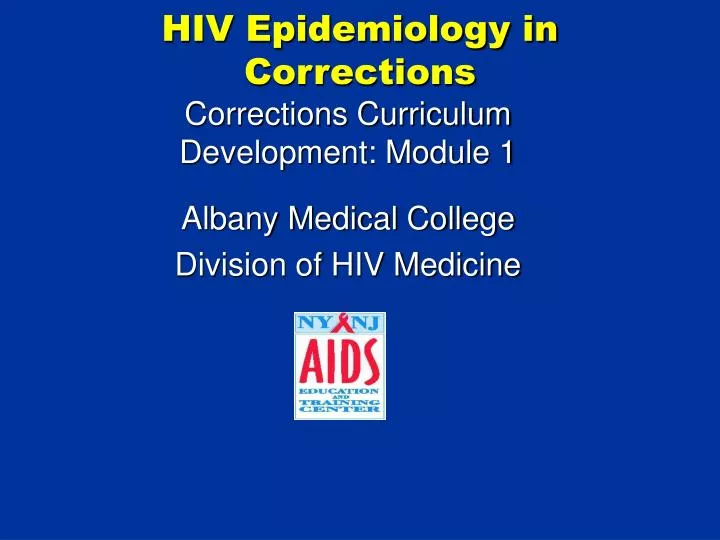 hiv epidemiology in corrections