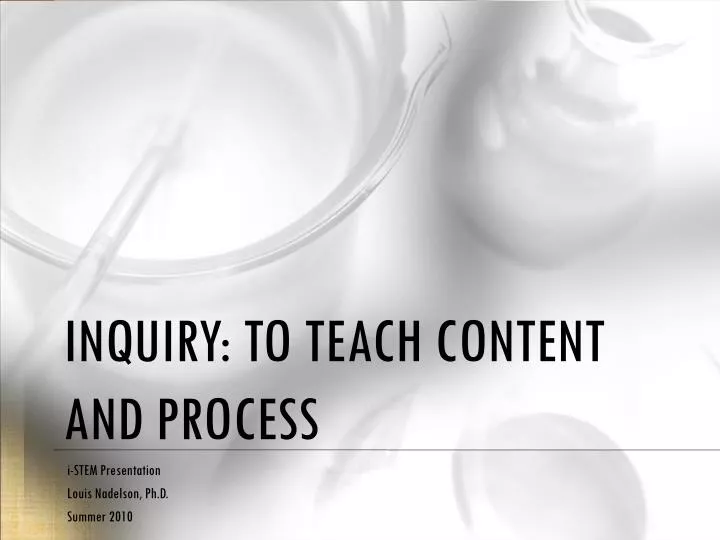 inquiry to teach content and process