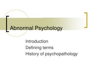 abnormal psychology