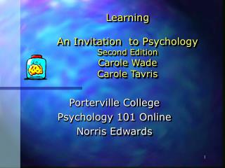 Learning An Invitation to Psychology Second Edition Carole Wade Carole Tavris