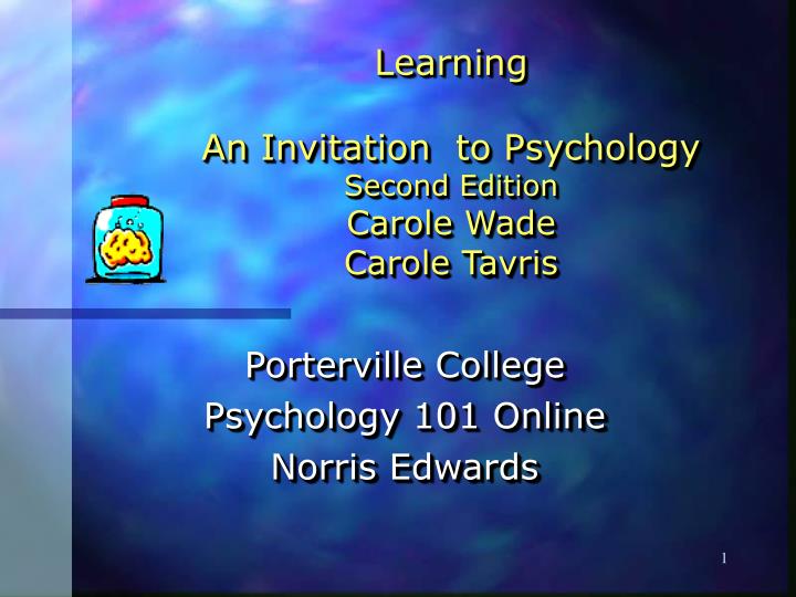 learning an invitation to psychology second edition carole wade carole tavris