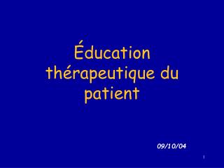 ducation th rapeutique du patient