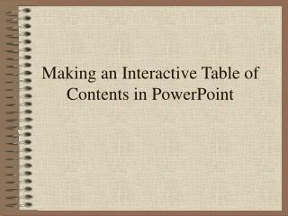 Making an Interactive Table of Contents in PowerPoint