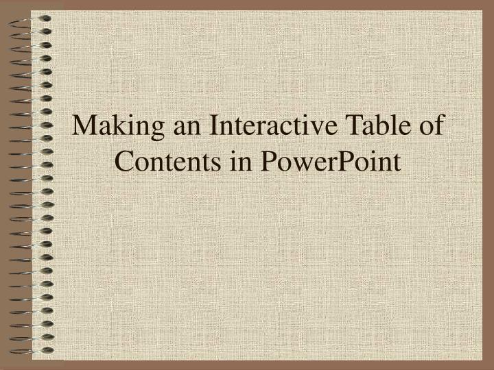 making an interactive table of contents in powerpoint