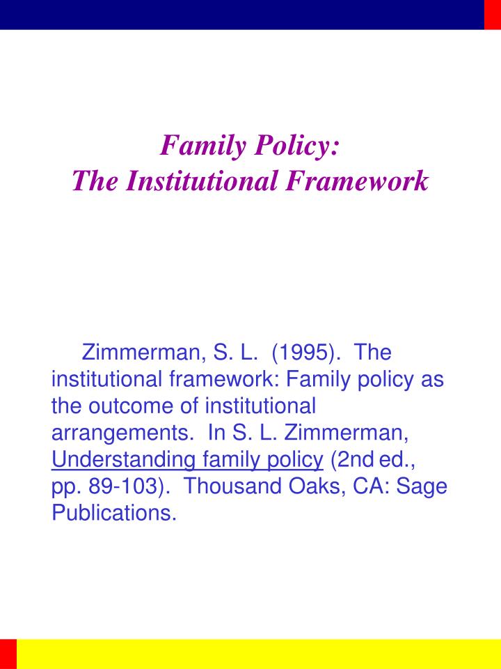 family policy the institutional framework