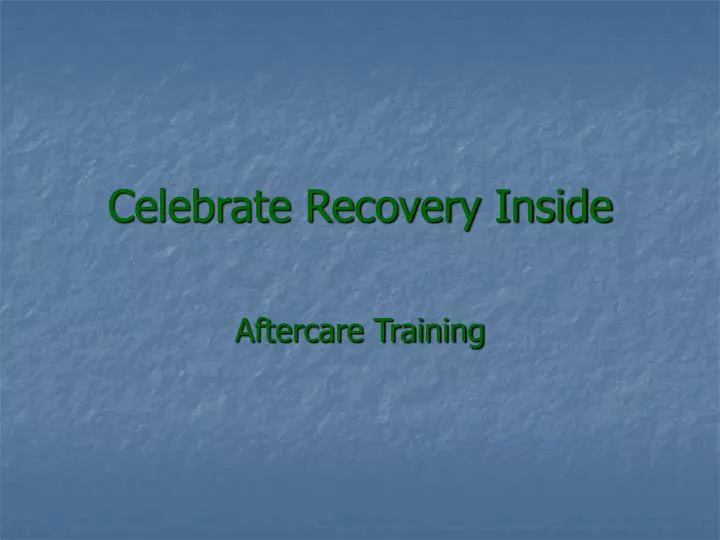 celebrate recovery inside