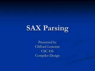 SAX Parsing