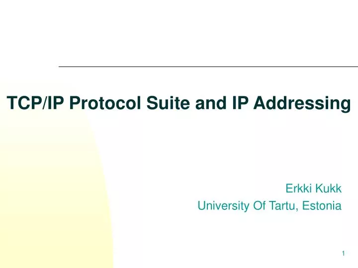 tcp ip protocol suite and ip addressing