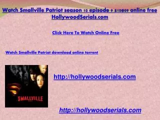 Watch Smallville Patriot s10e09 season 10 episode 9 Online